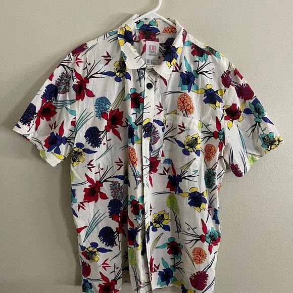 Topo Designs Other - Topo Designs Casual Short Sleeve Shirt Abstract Aloha Hawaiian Print Camp XL